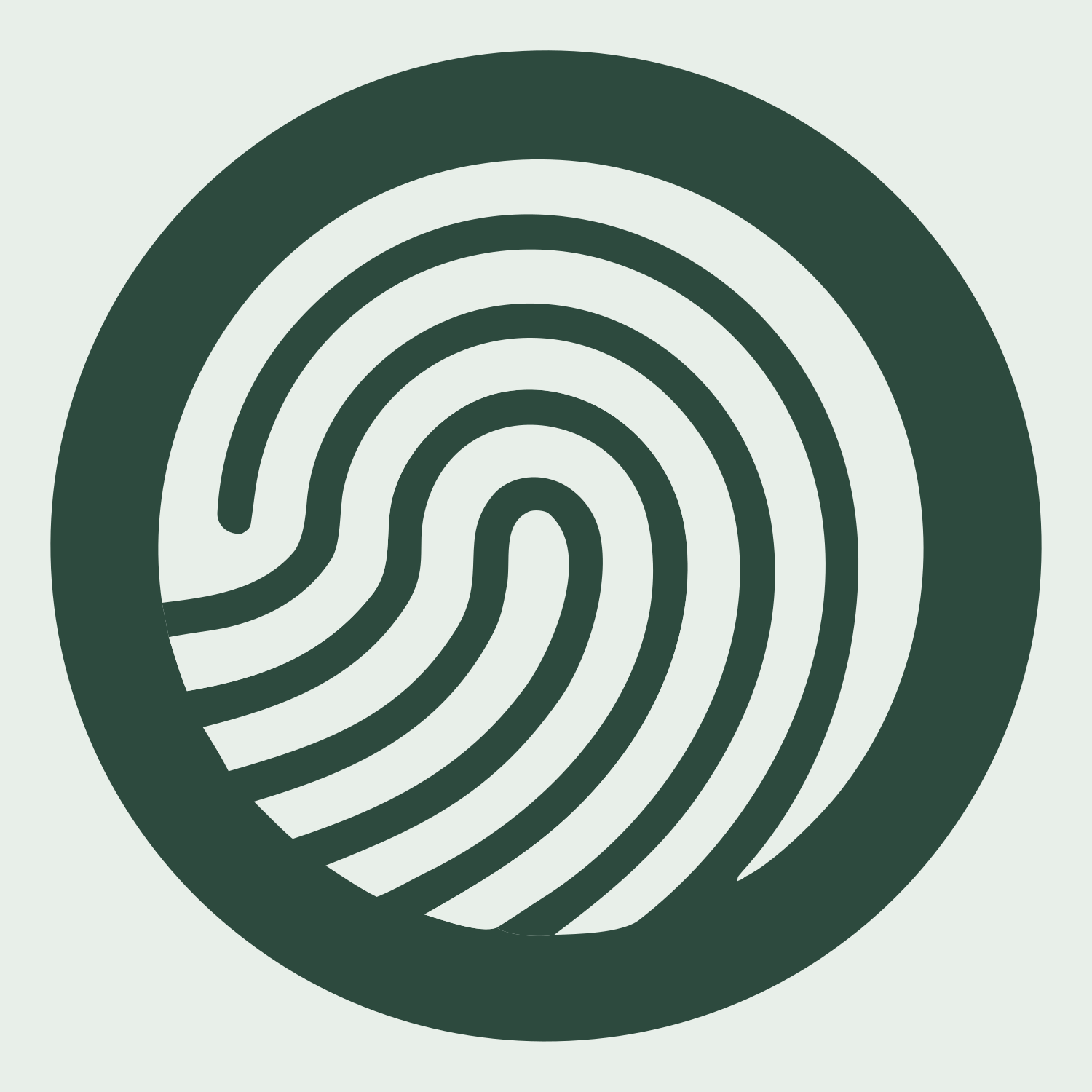 Fingerprint Circle Badge Logo #e8efe9/#2d4a3e
