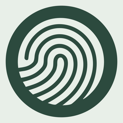 Fingerprint Circle Badge Logo #e8efe9/#2d4a3e