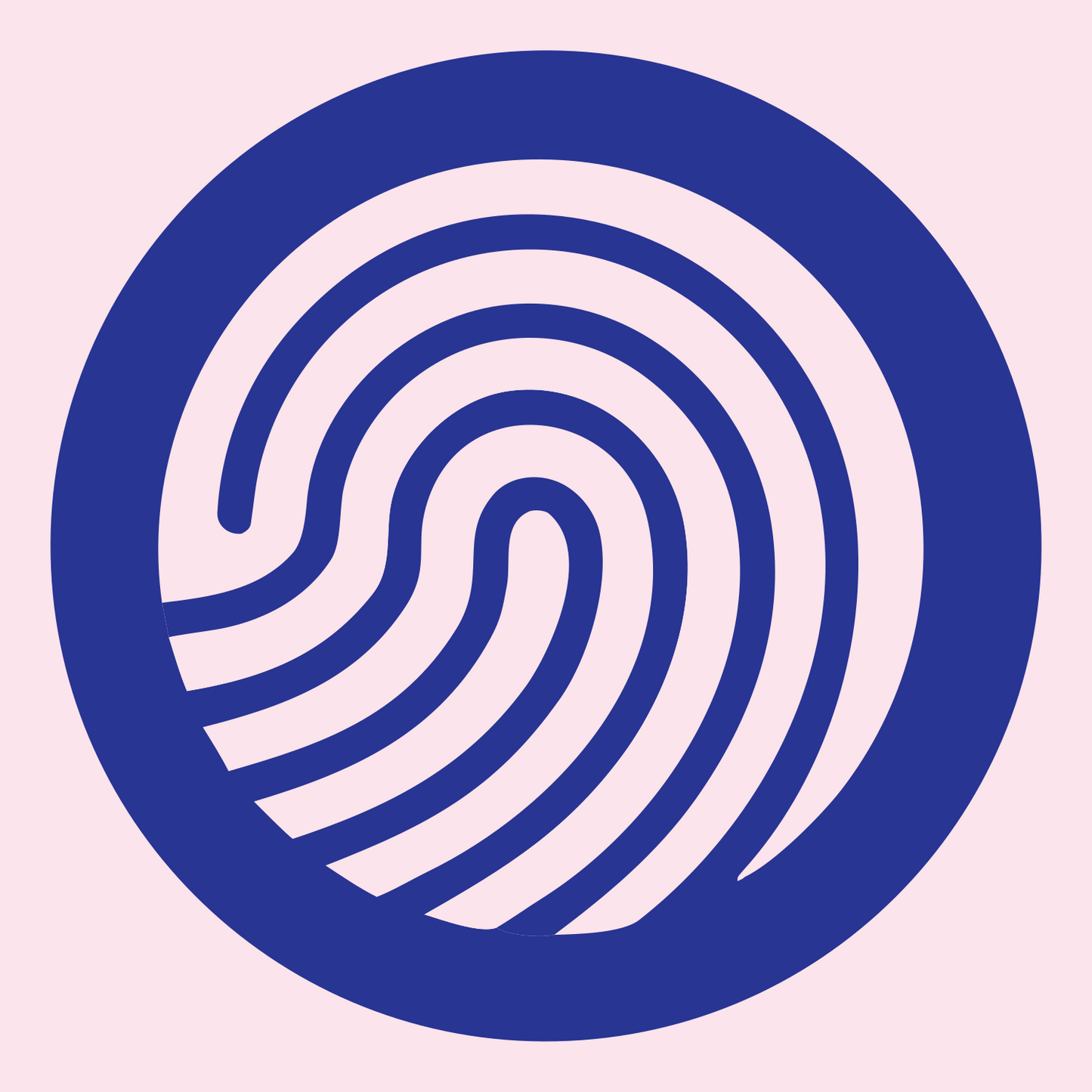 Fingerprint Circle Badge Logo #fce4ec/#283593