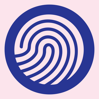 Fingerprint Circle Badge Logo #fce4ec/#283593