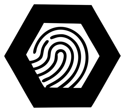 Fingerprint Hexagon Cutout Logo