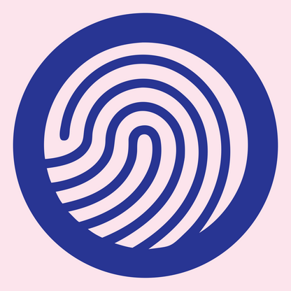 Fingerprint Swirl Circle Logo #fce4ec/#283593