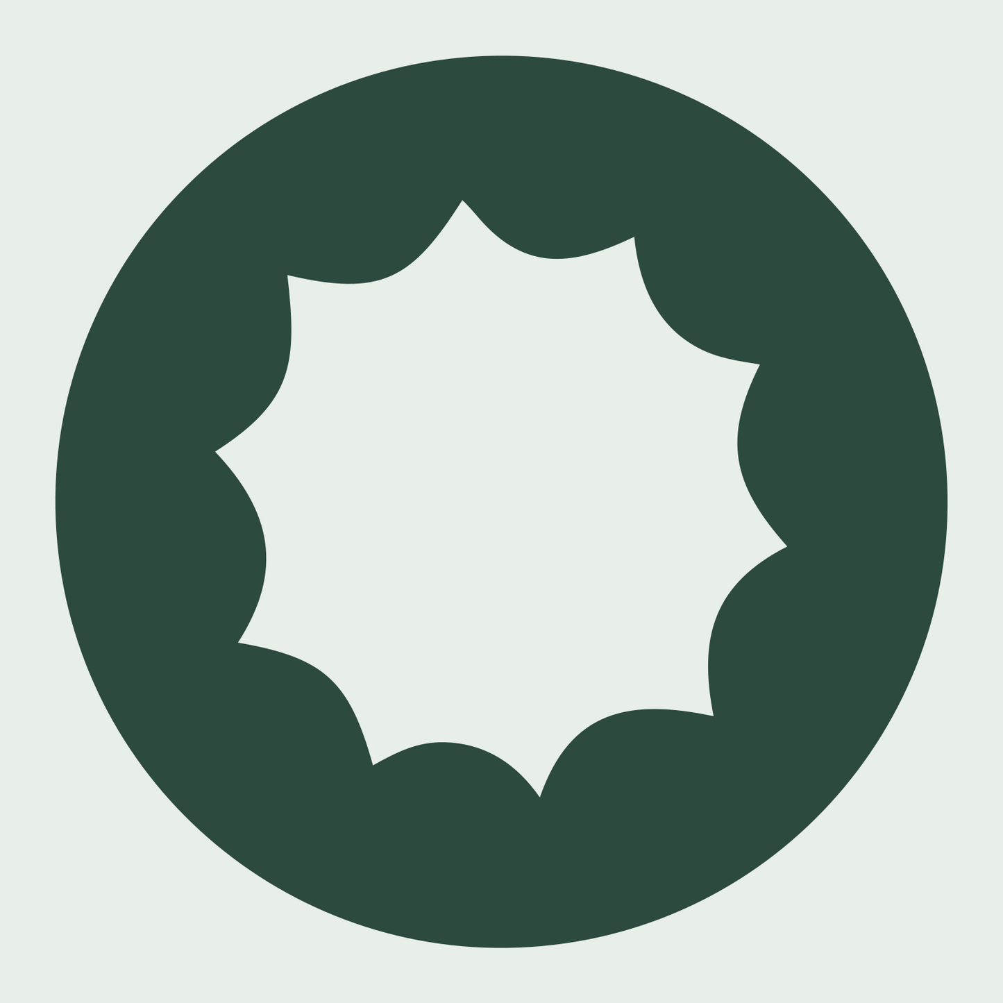 Starburst Circle Cutout Logo #e8efe9/#2d4a3e