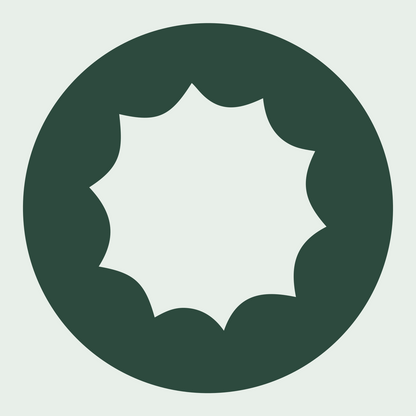 Starburst Circle Cutout Logo #e8efe9/#2d4a3e