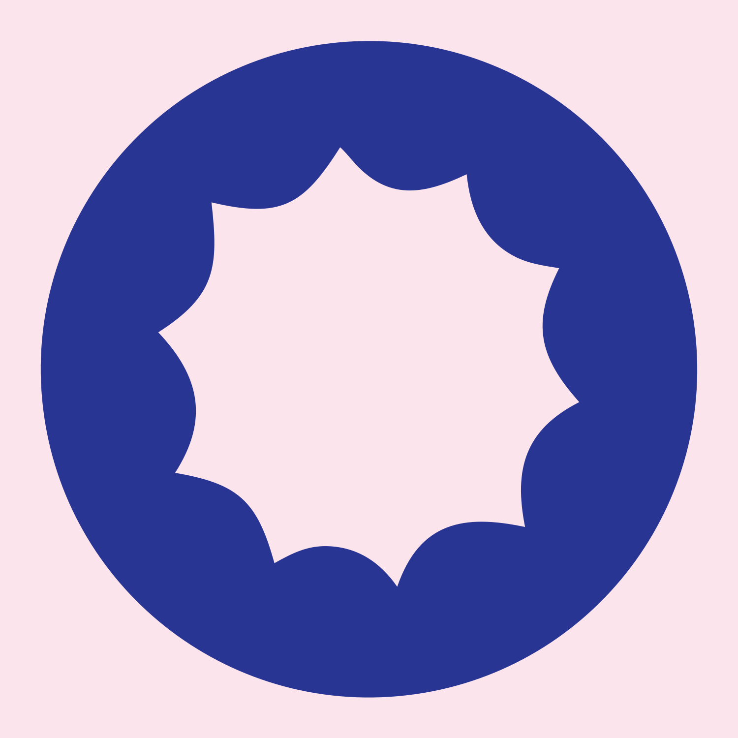 Starburst Circle Cutout Logo #fce4ec/#283593