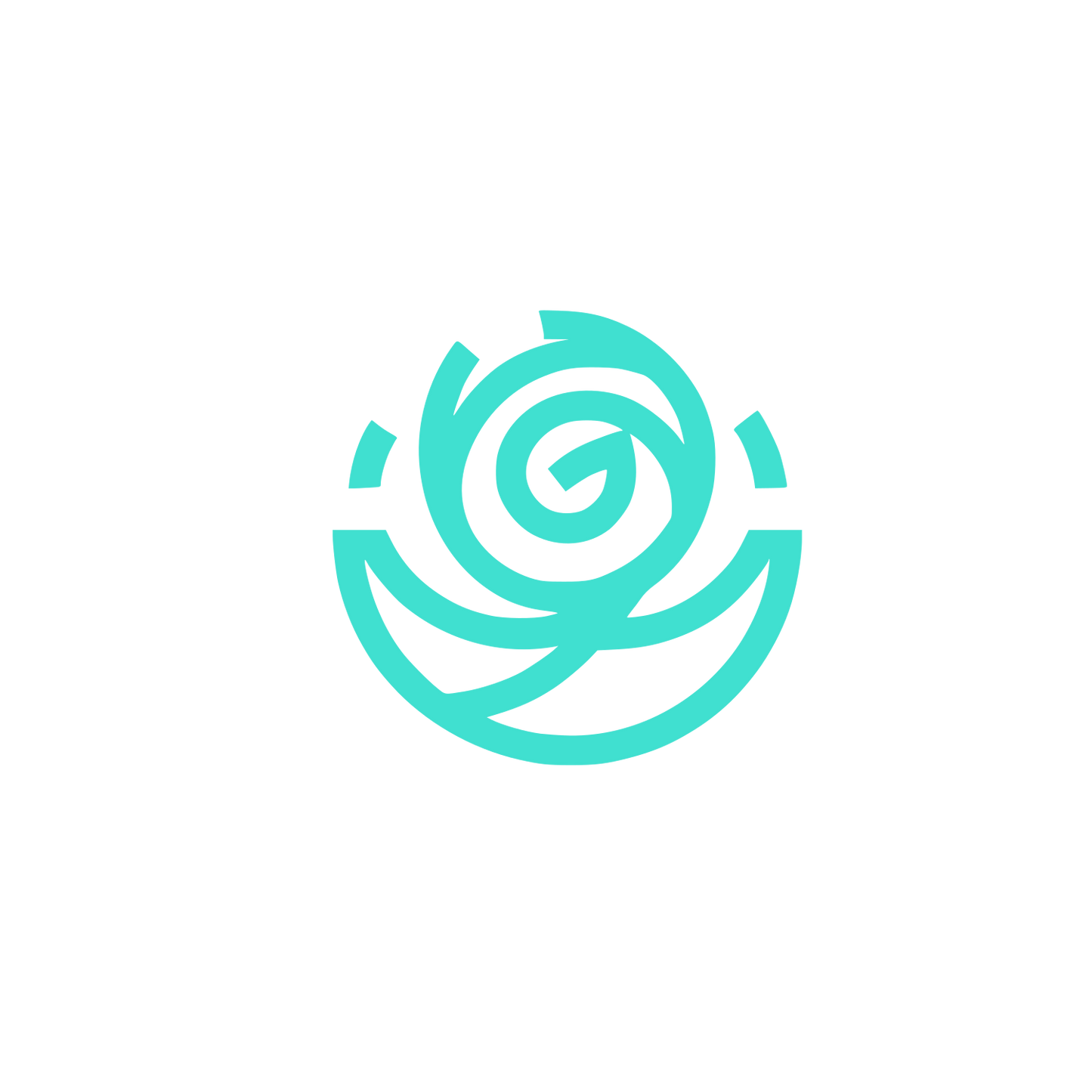 Rose Spiral Logo #40E0D0