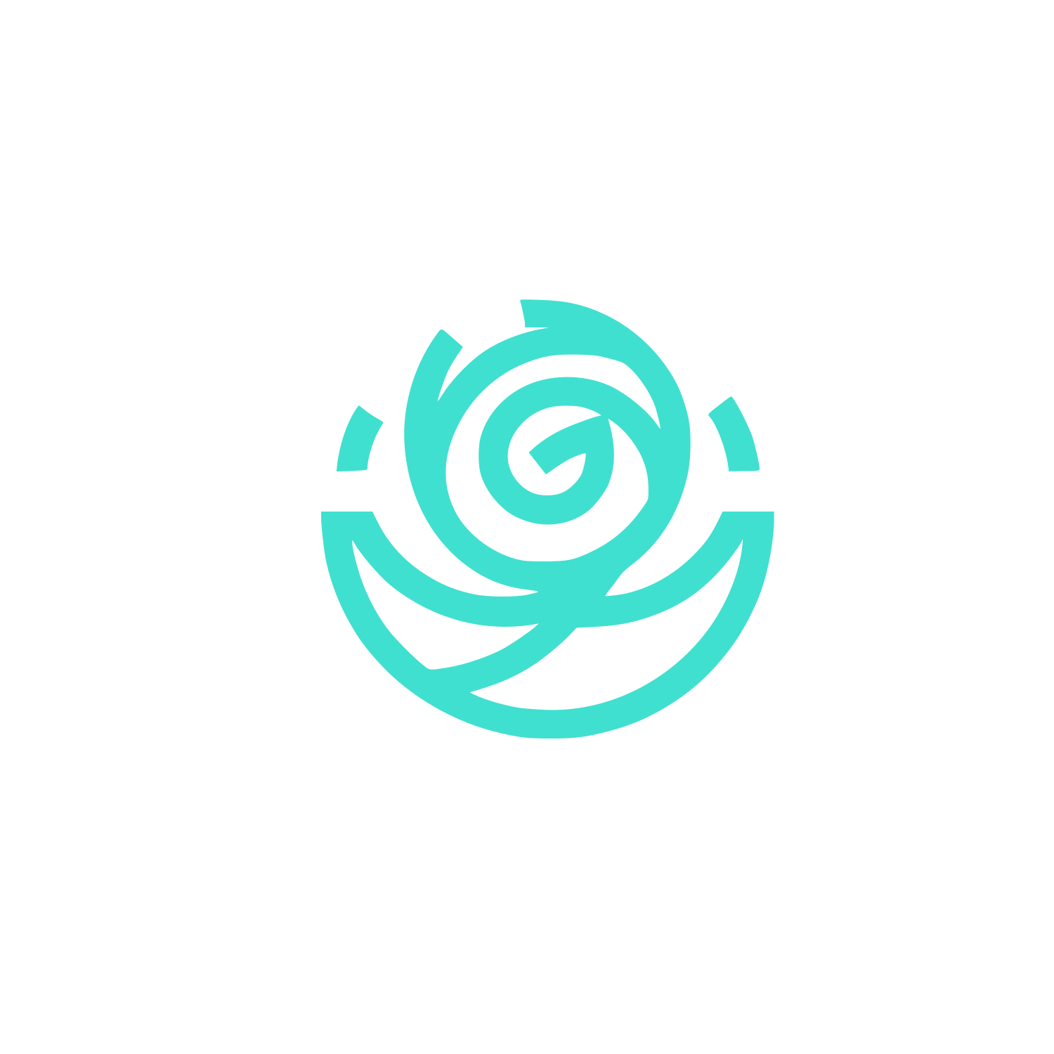 Rose Spiral Logo #40E0D0