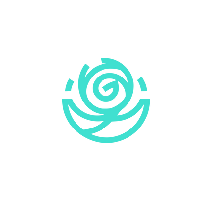 Rose Spiral Logo #40E0D0