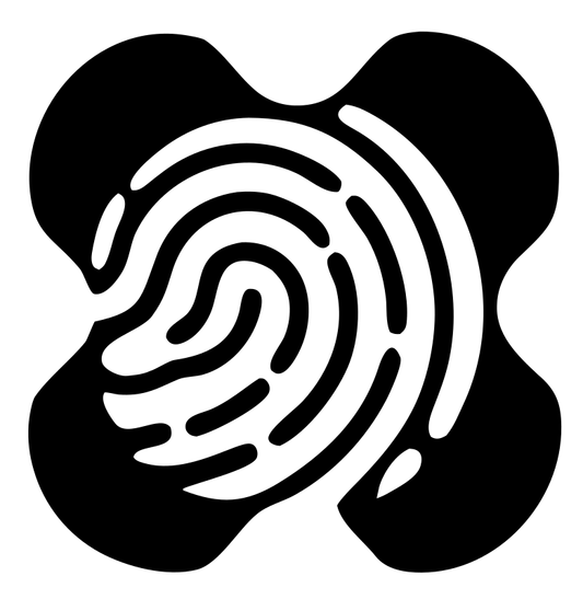 Fingerprint Four-Lobe Shape Logo