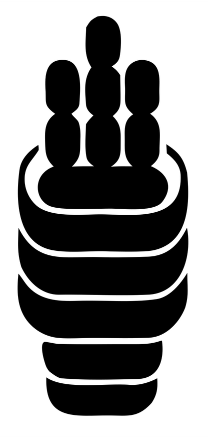 Robot Hand Fist Bold Logo #ffffff/#000000