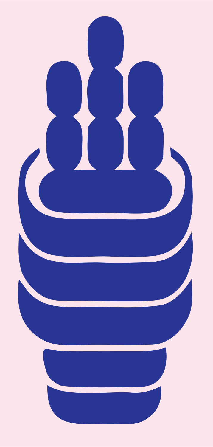 Robot Hand Fist Bold Logo #fce4ec/#283593