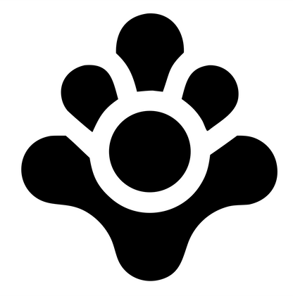 Robot Hand Gesture Logo #ffffff/#000000