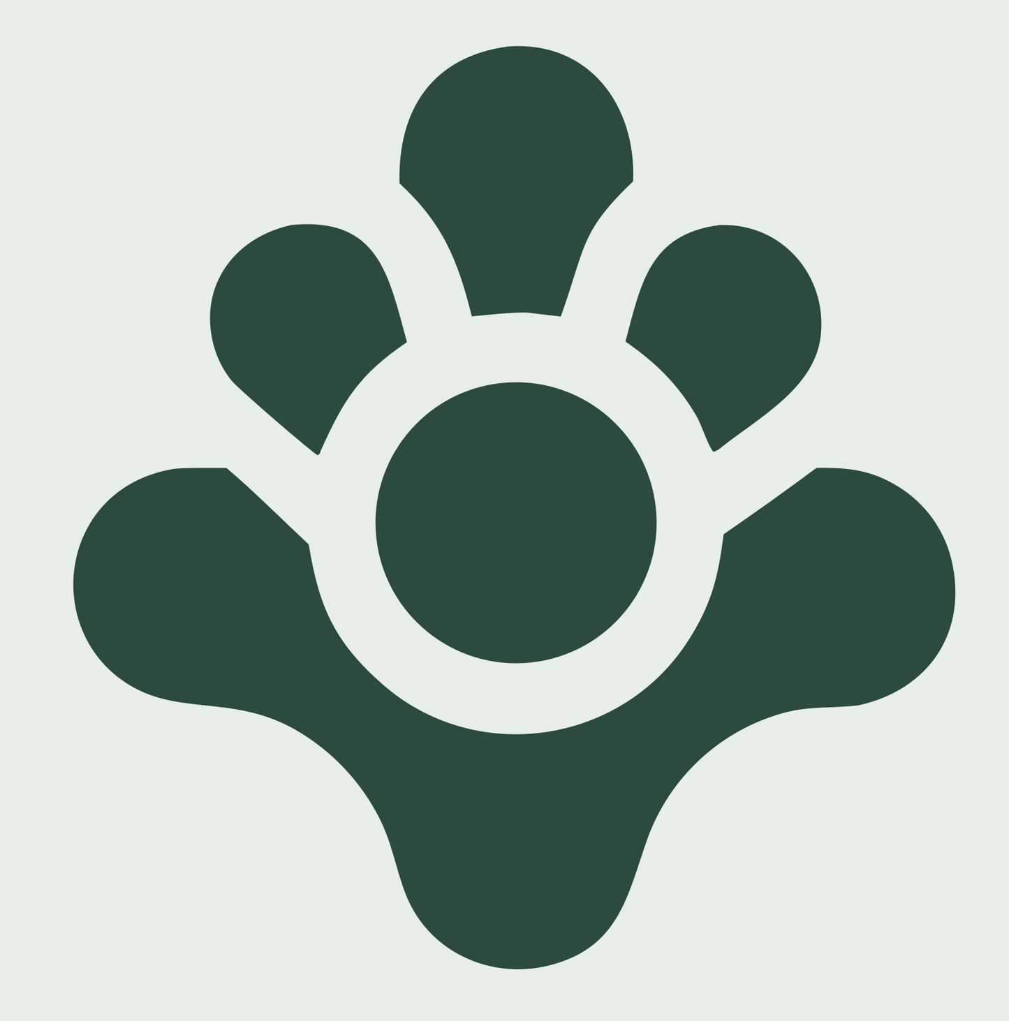 Robot Hand Gesture Logo #e8efe9/#2d4a3e