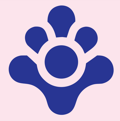 Robot Hand Gesture Logo #fce4ec/#283593