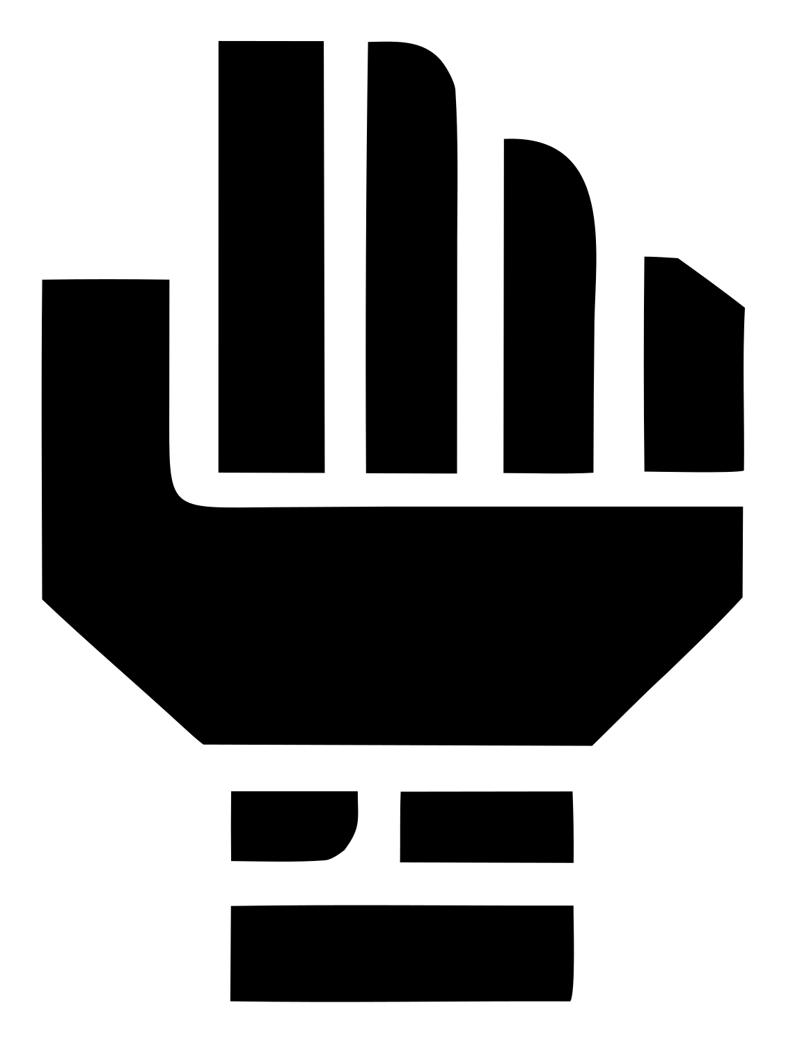 Geometric Fist Power Logo #ffffff/#000000