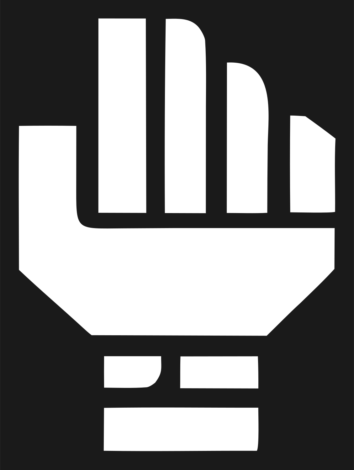 Geometric Fist Power Logo #1a1a1a/#ffffff
