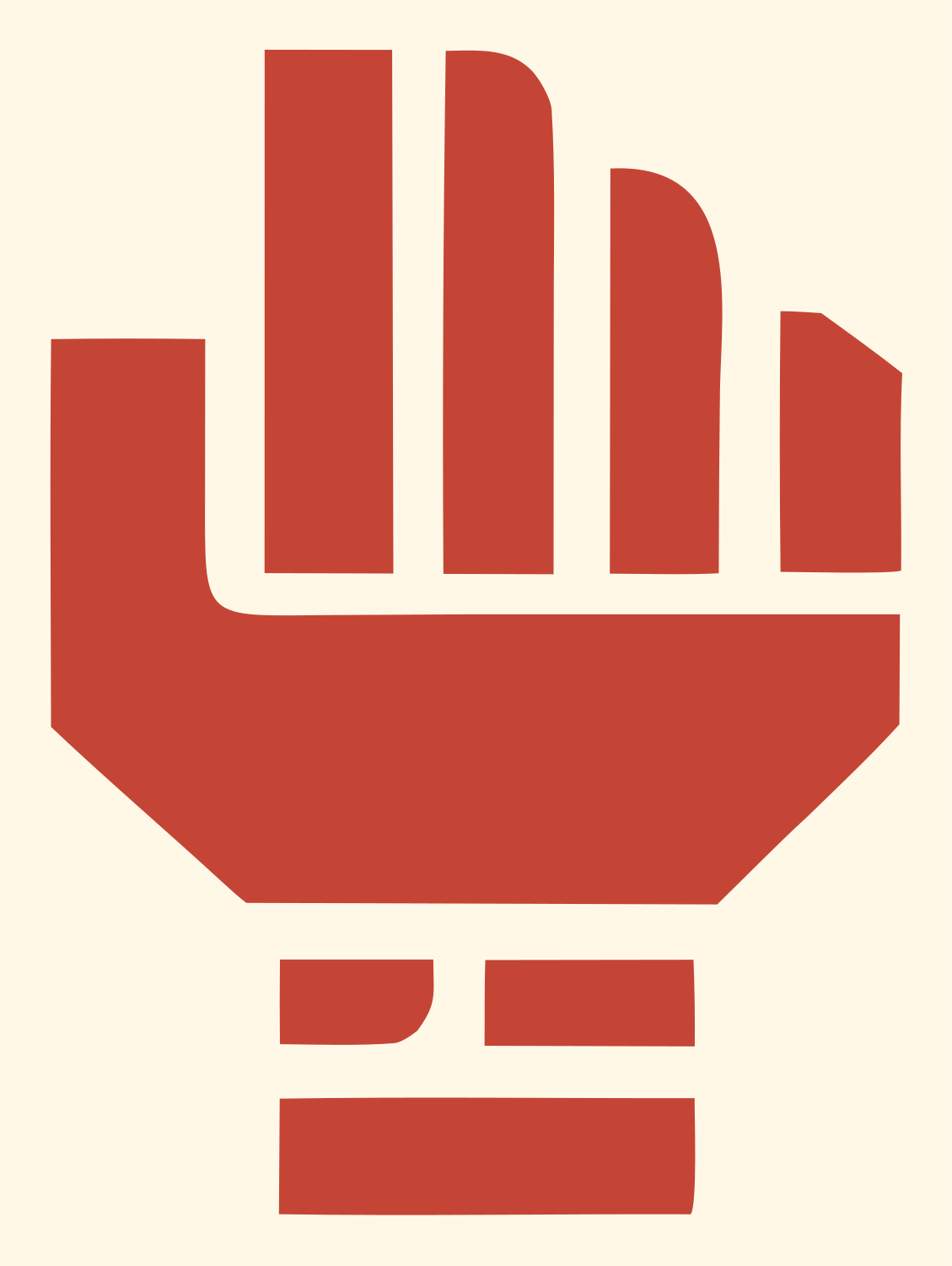 Geometric Fist Power Logo #fff8e7/#c44536