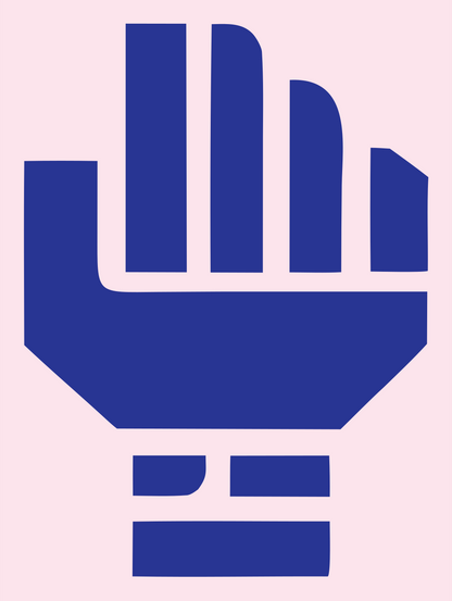 Geometric Fist Power Logo #fce4ec/#283593