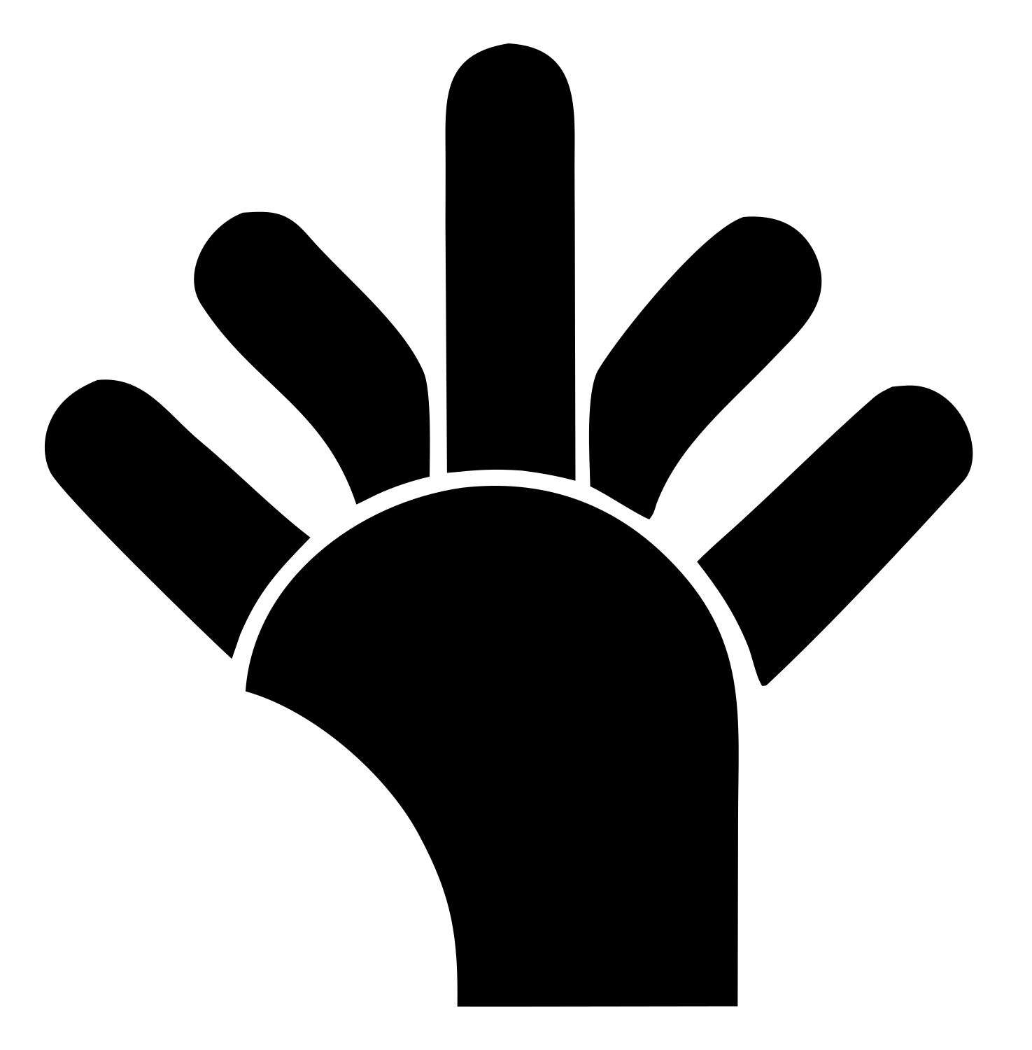 Robot Hand Bold Logo #ffffff/#000000