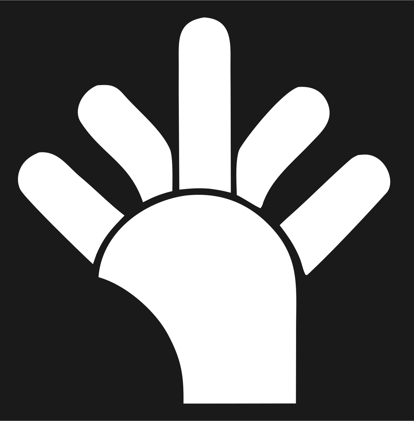 Robot Hand Bold Logo #1a1a1a/#ffffff