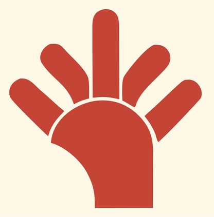 Robot Hand Bold Logo #fff8e7/#c44536