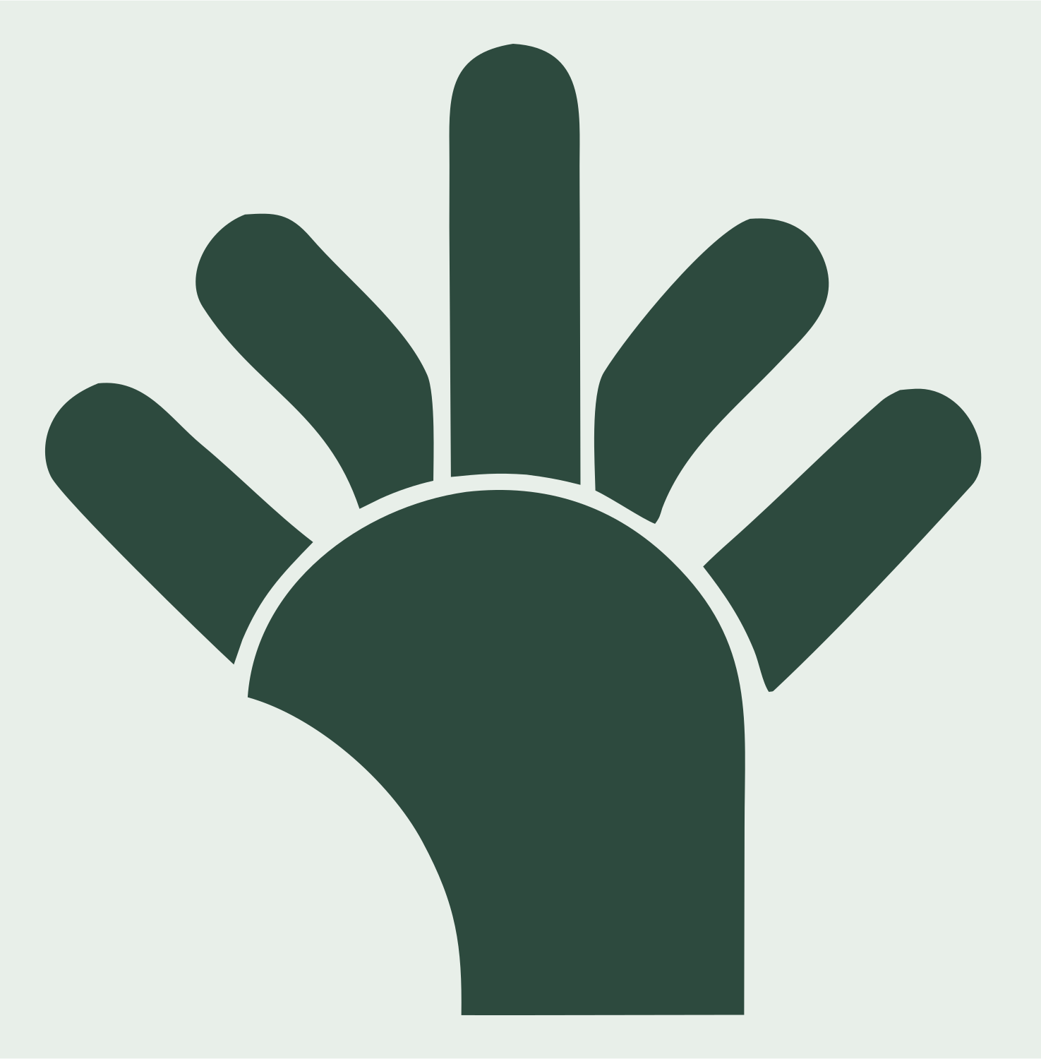 Robot Hand Bold Logo #e8efe9/#2d4a3e