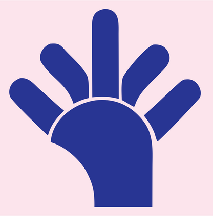 Robot Hand Bold Logo #fce4ec/#283593