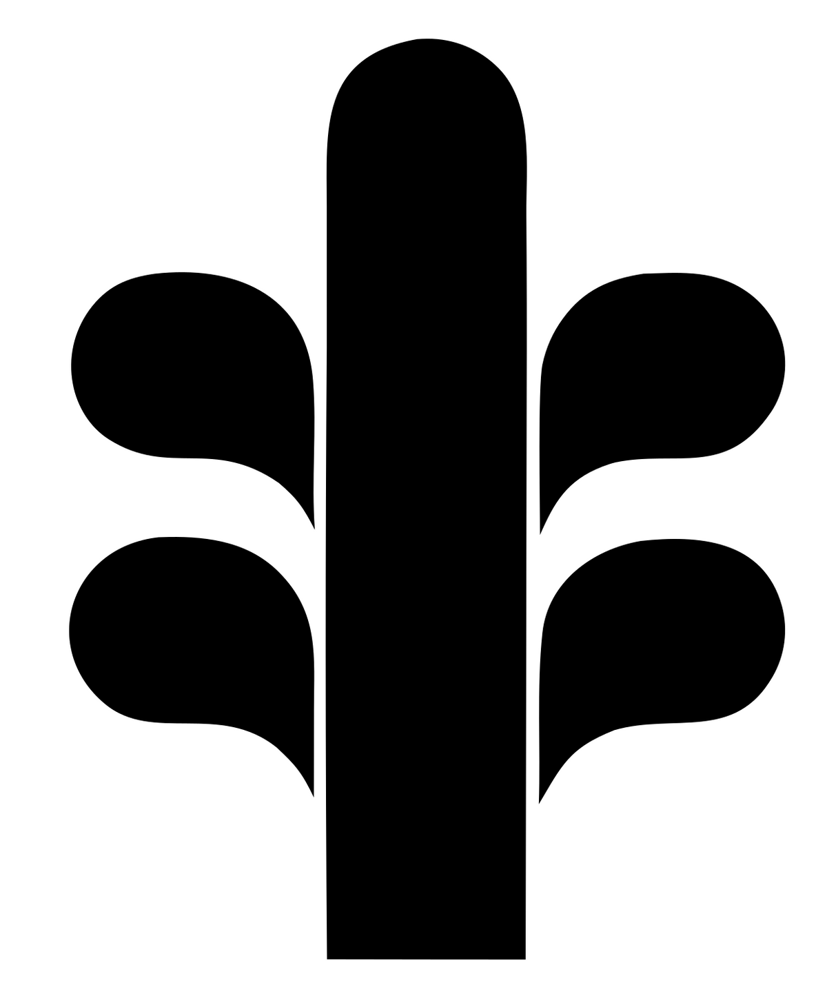 Bold Tree Branch Logo #ffffff/#000000