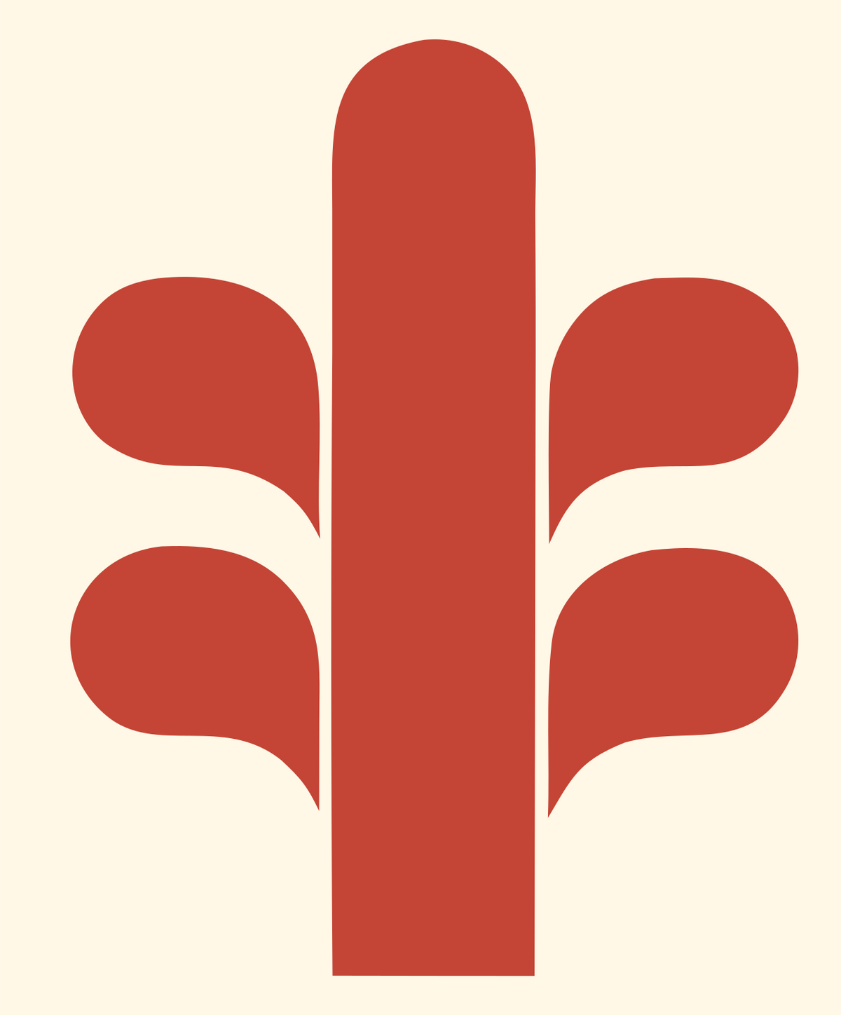 Bold Tree Branch Logo #fff8e7/#c44536