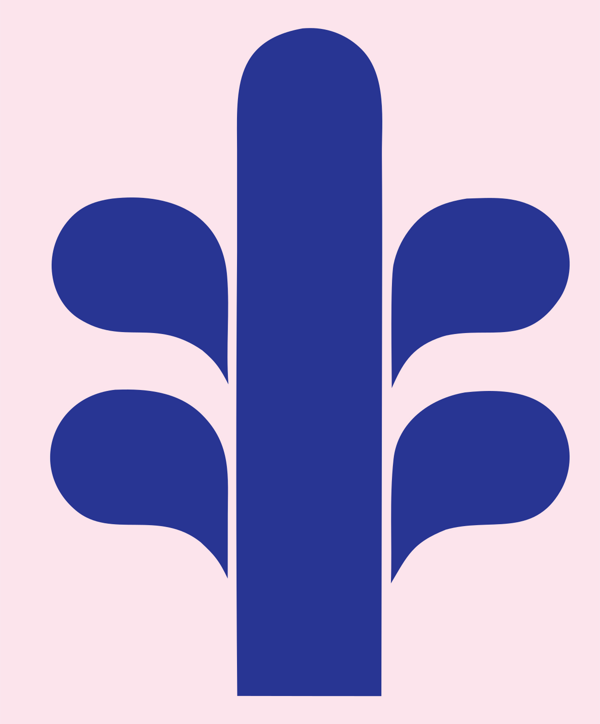 Bold Tree Branch Logo #fce4ec/#283593
