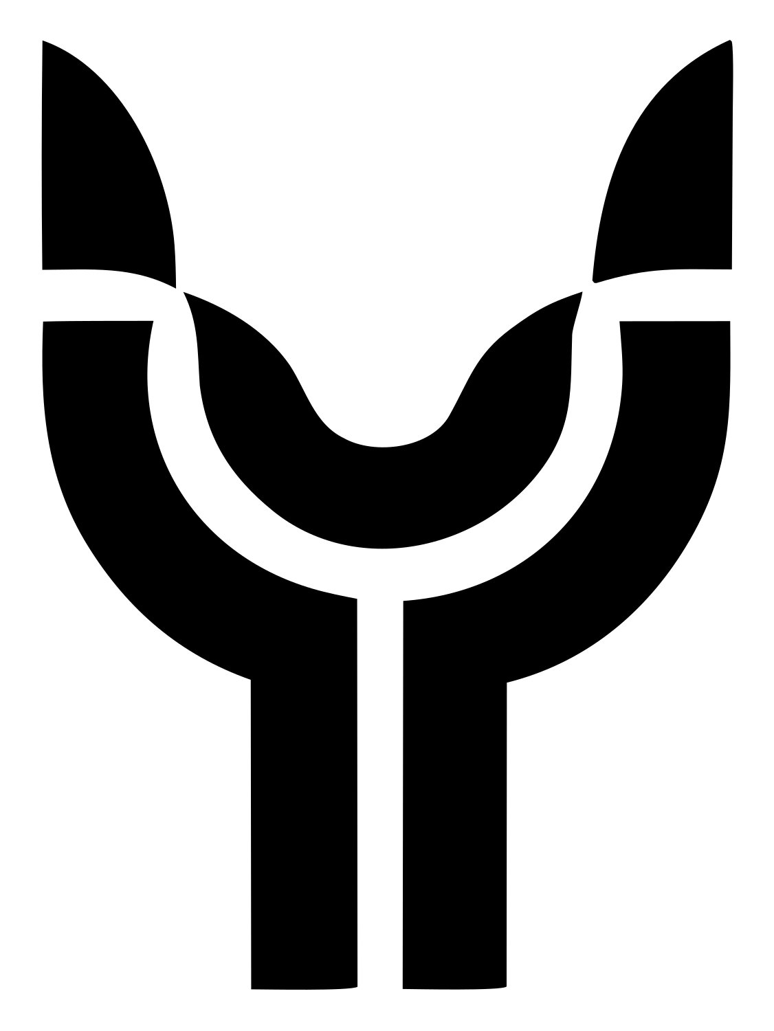 Forked Claw Emblem Logo #ffffff/#000000