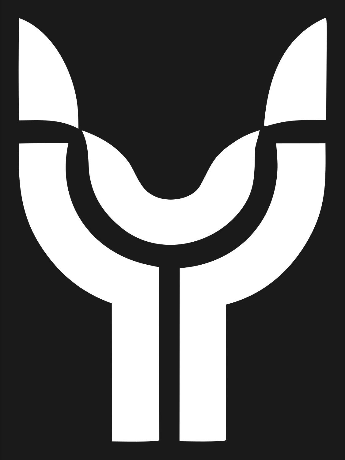Forked Claw Emblem Logo #1a1a1a/#ffffff