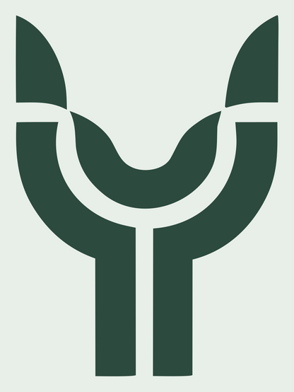Forked Claw Emblem Logo #e8efe9/#2d4a3e