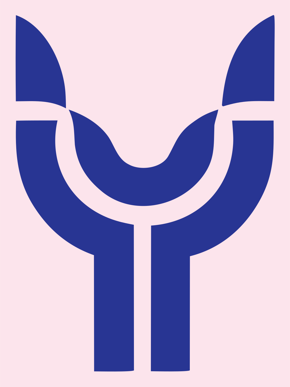 Forked Claw Emblem Logo #fce4ec/#283593
