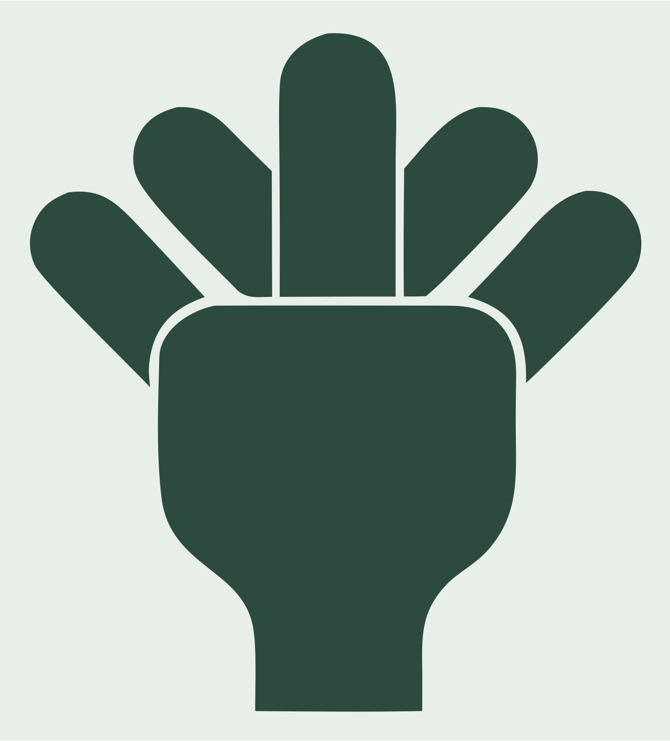 Open Palm Silhouette Logo #e8efe9/#2d4a3e
