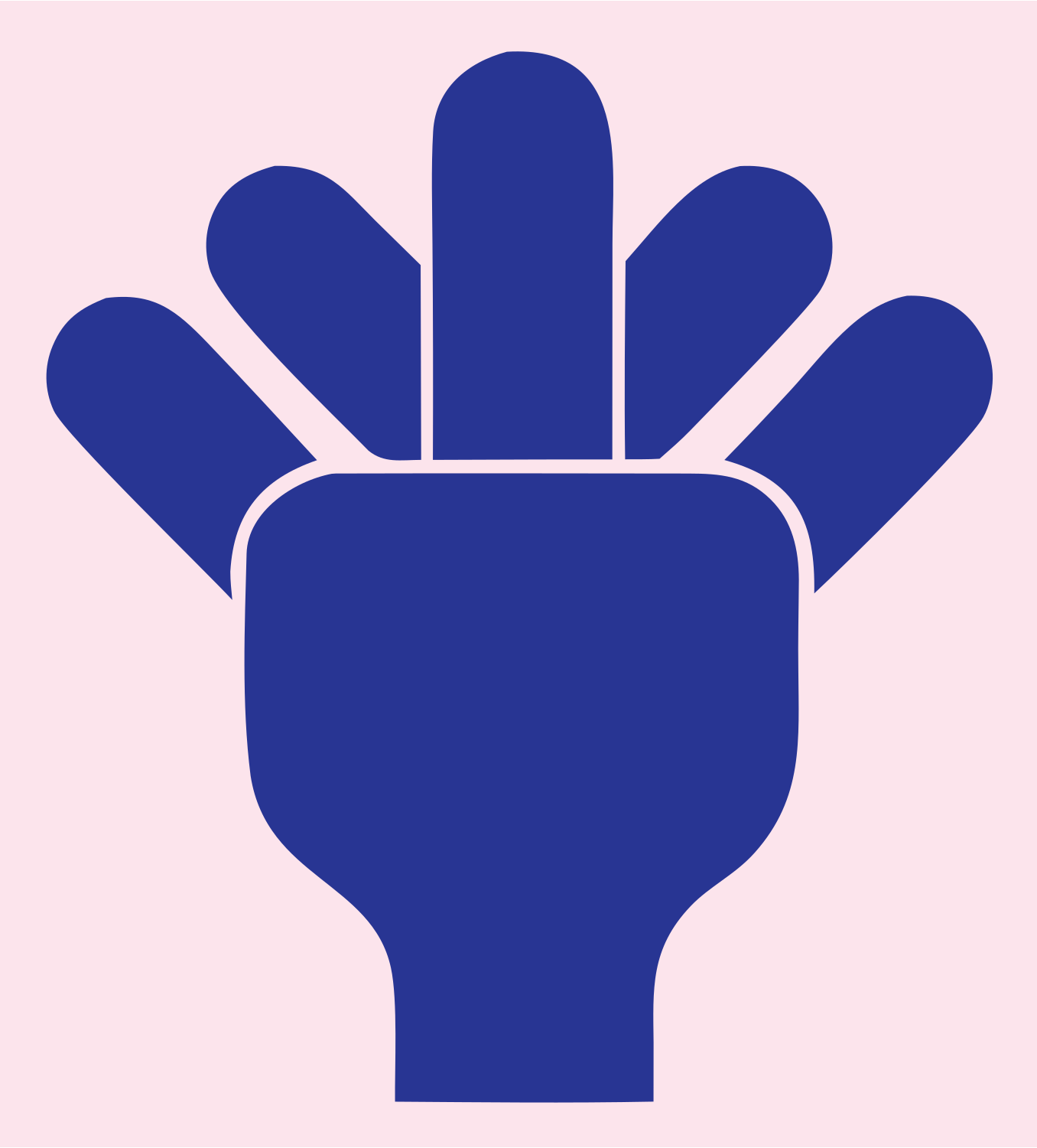 Open Palm Silhouette Logo #fce4ec/#283593