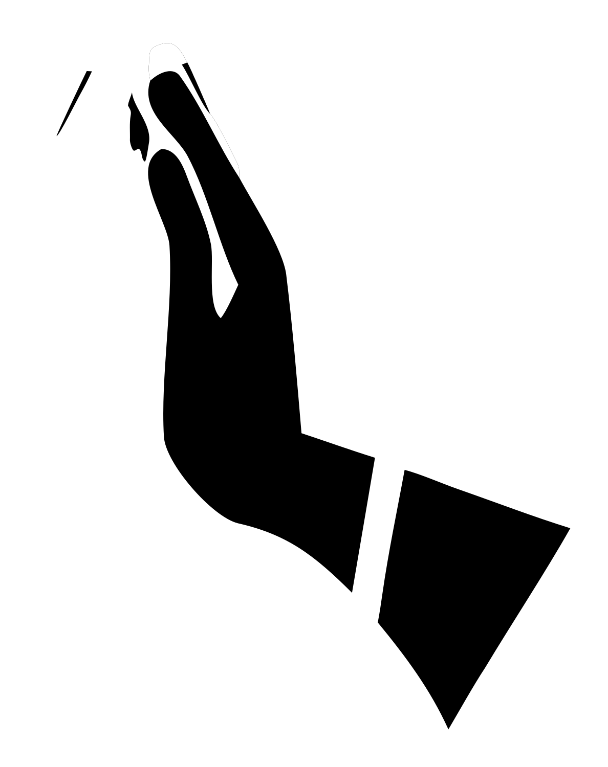 Reaching Hand Silhouette Logo #ffffff/#000000