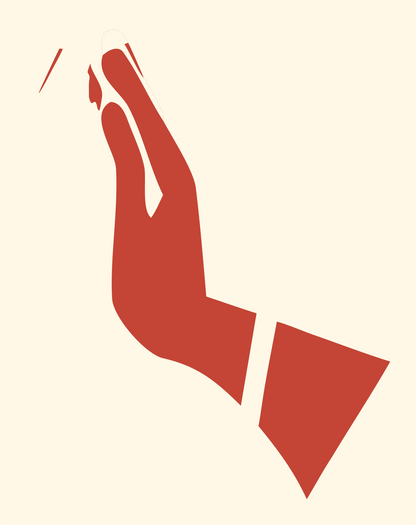 Reaching Hand Silhouette Logo #fff8e7/#c44536