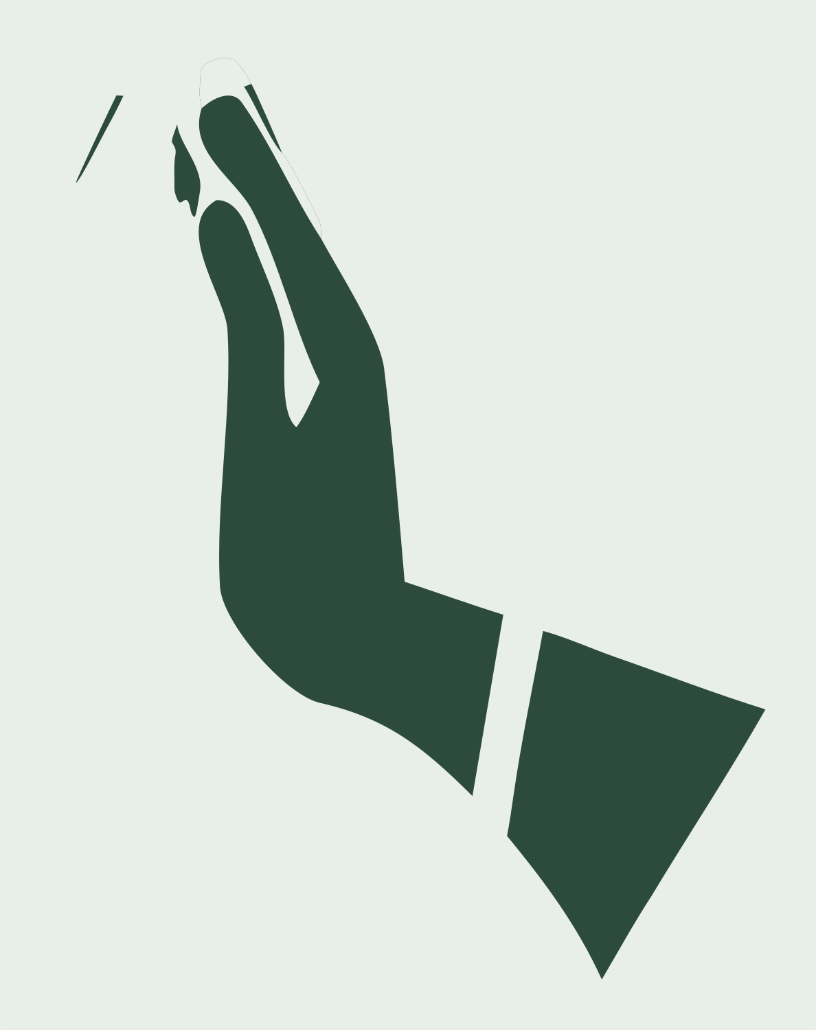 Reaching Hand Silhouette Logo #e8efe9/#2d4a3e