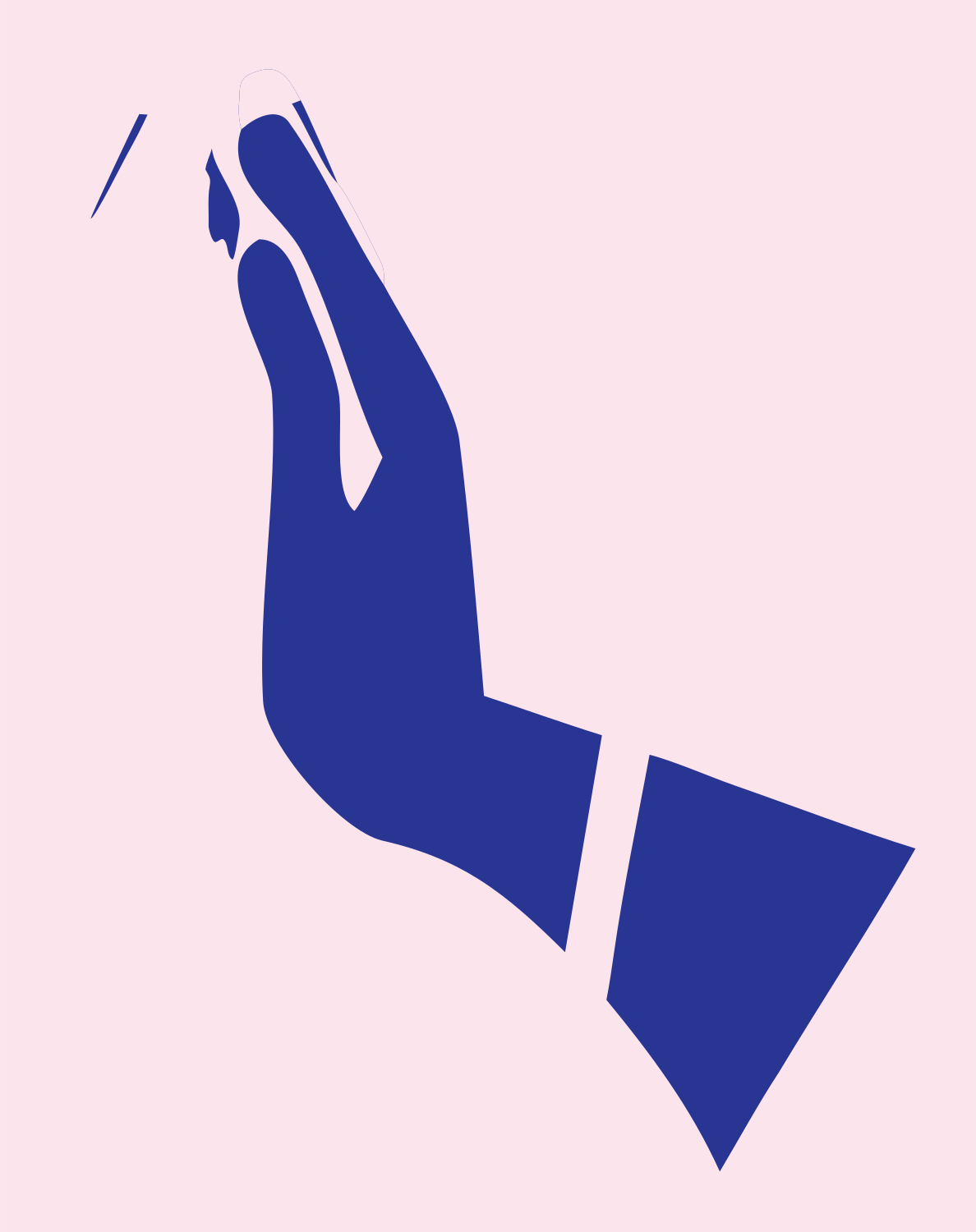 Reaching Hand Silhouette Logo #fce4ec/#283593