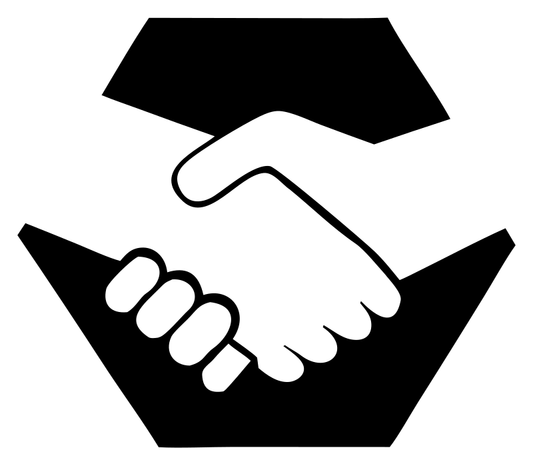 Handshake Hexagon Badge Logo