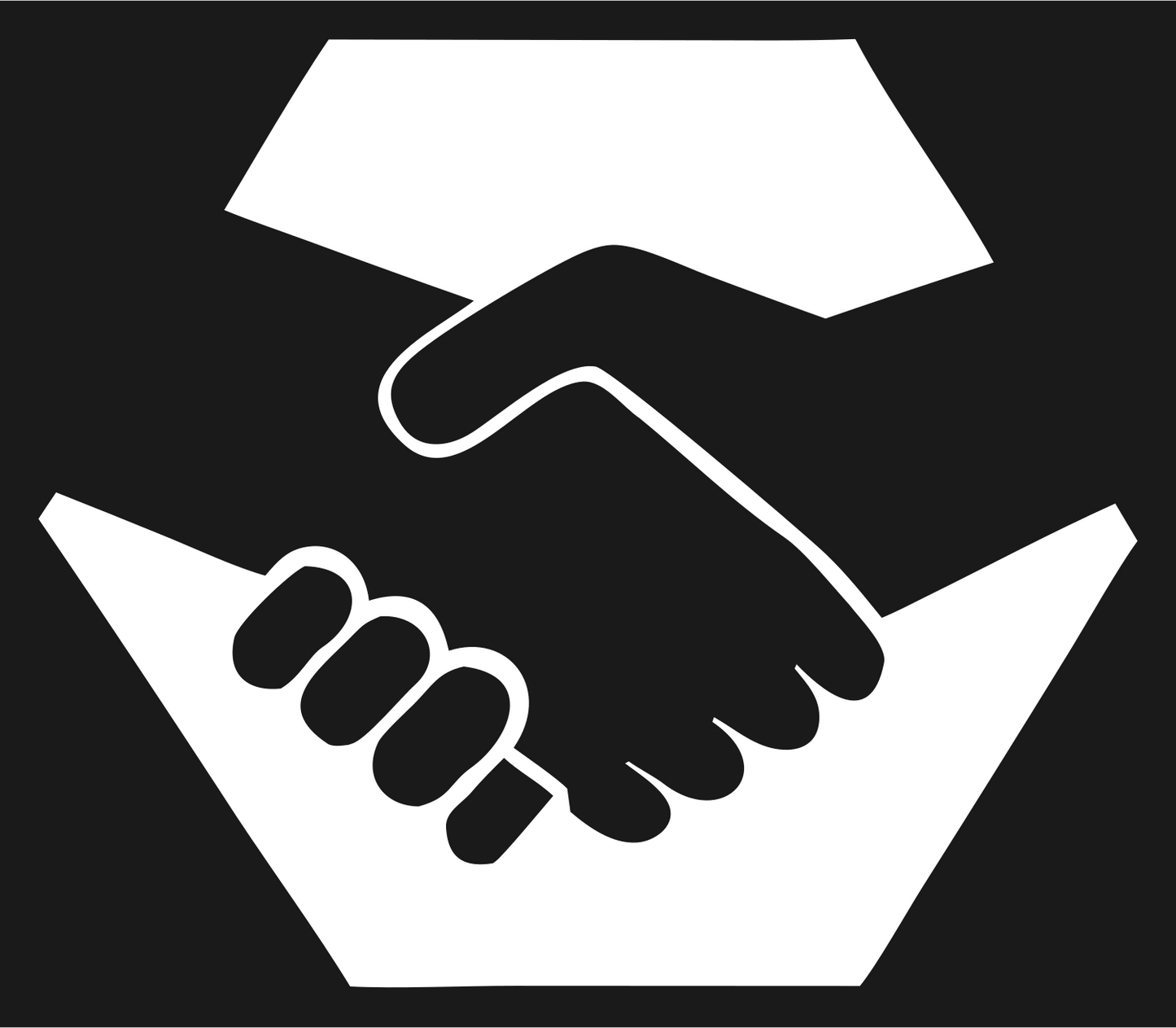 Handshake Hexagon Badge Logo #1a1a1a/#ffffff