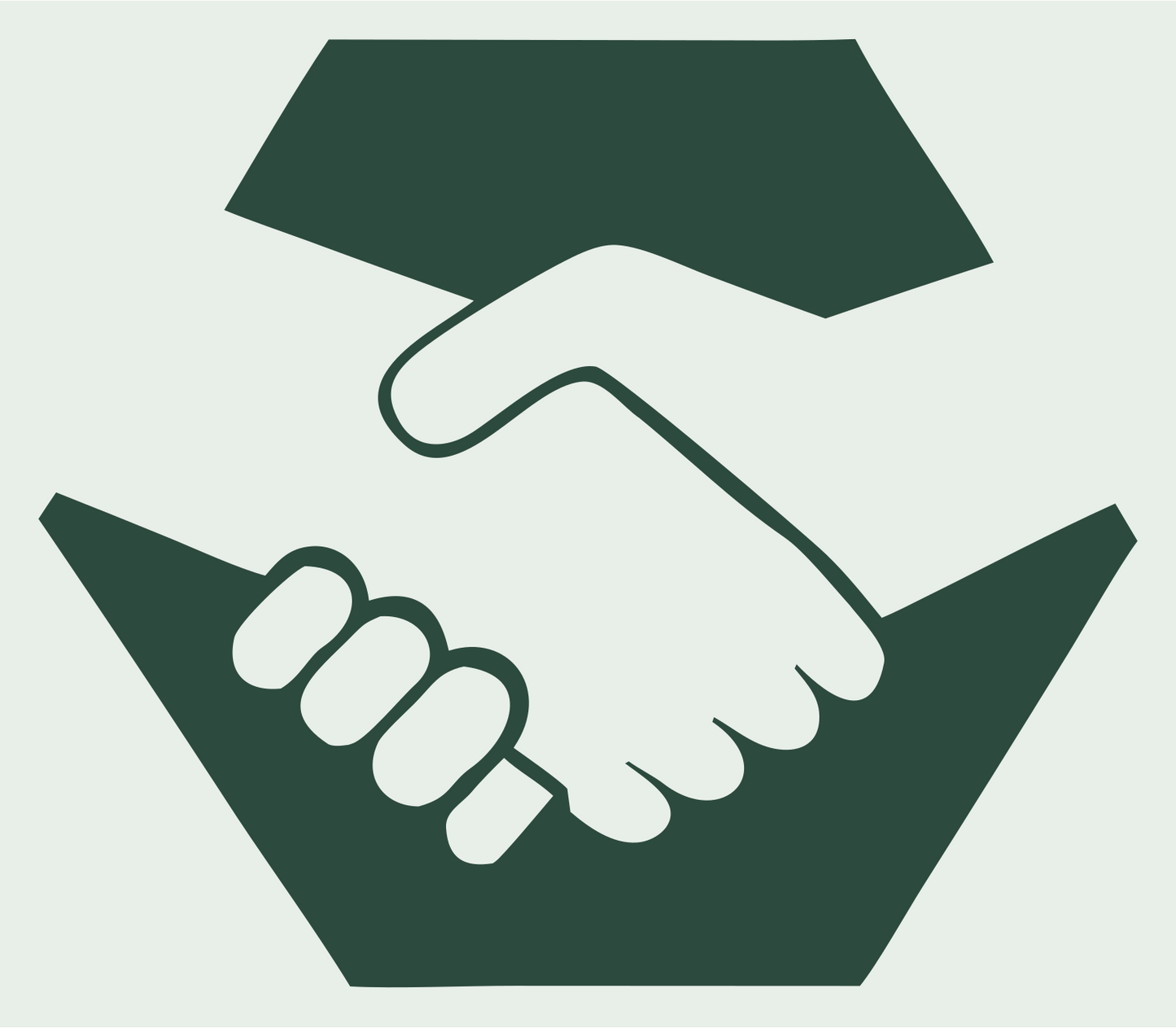 Handshake Hexagon Badge Logo #e8efe9/#2d4a3e