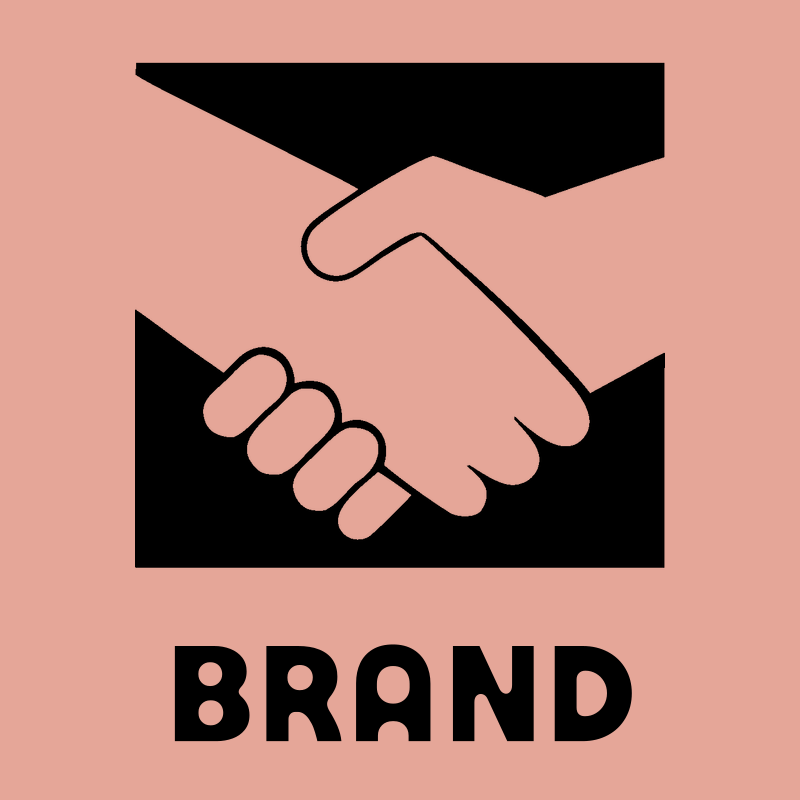 Negative Space Handshake Square Logo preview