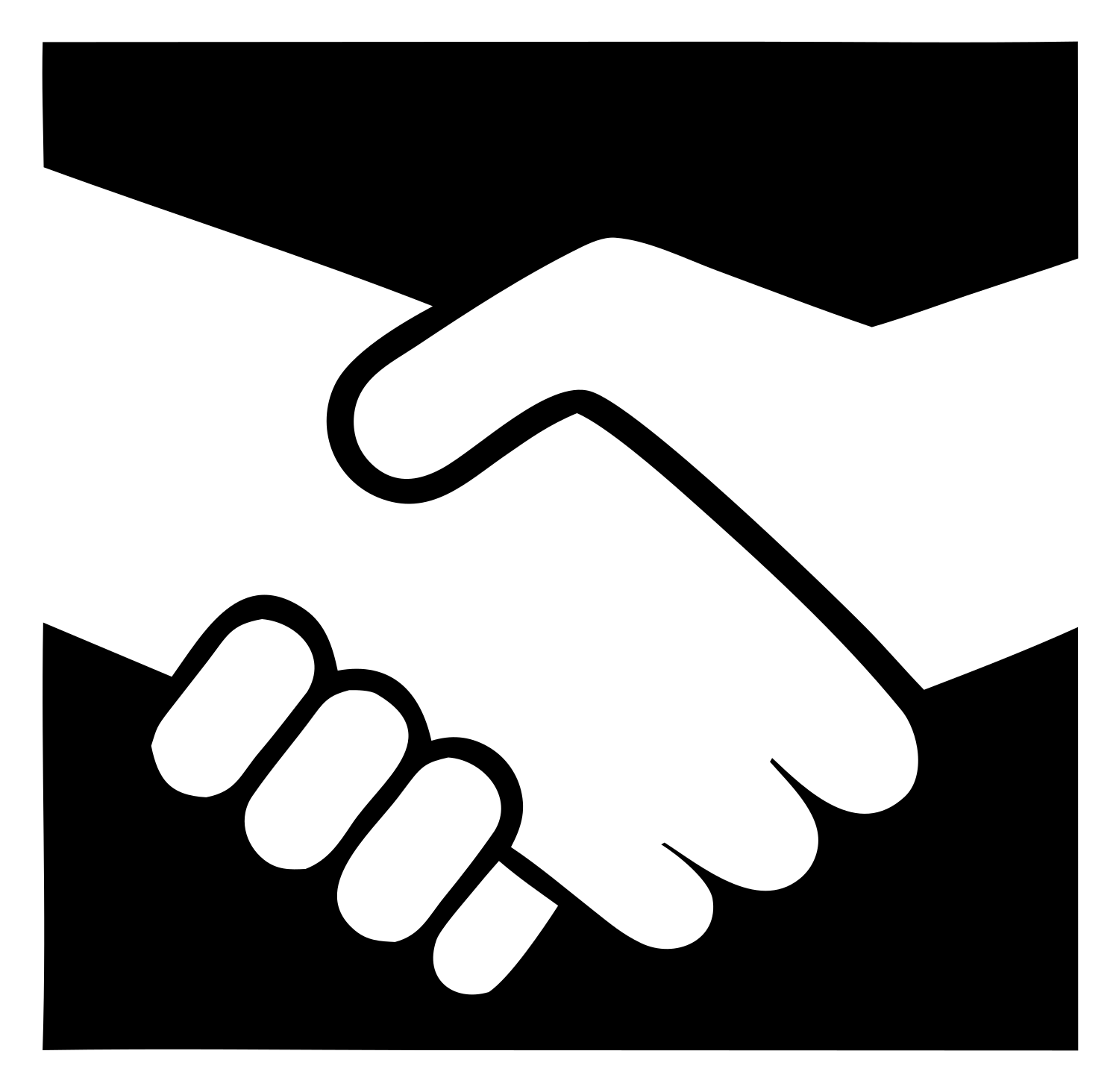 Handshake Arms Contrast Logo #ffffff/#000000