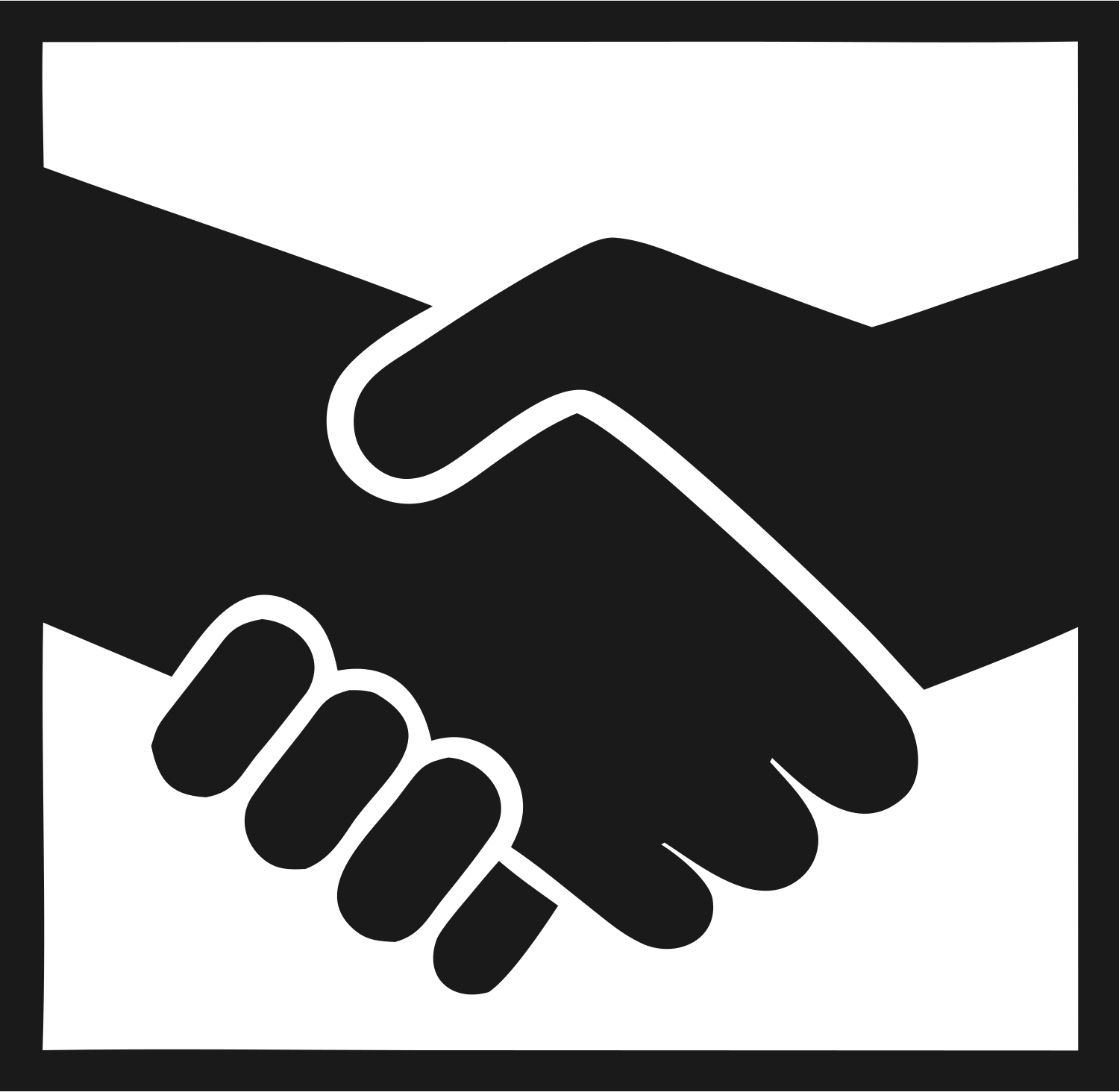 Handshake Arms Contrast Logo #1a1a1a/#ffffff