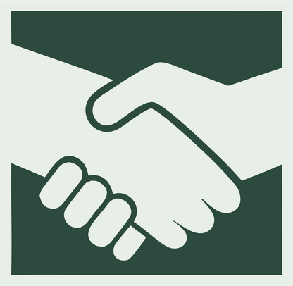 Handshake Arms Contrast Logo #e8efe9/#2d4a3e