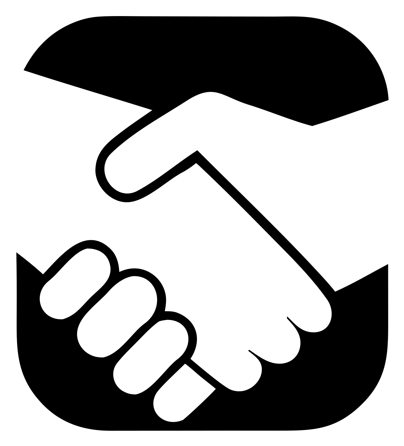 Handshake Rounded Badge Logo #ffffff/#000000