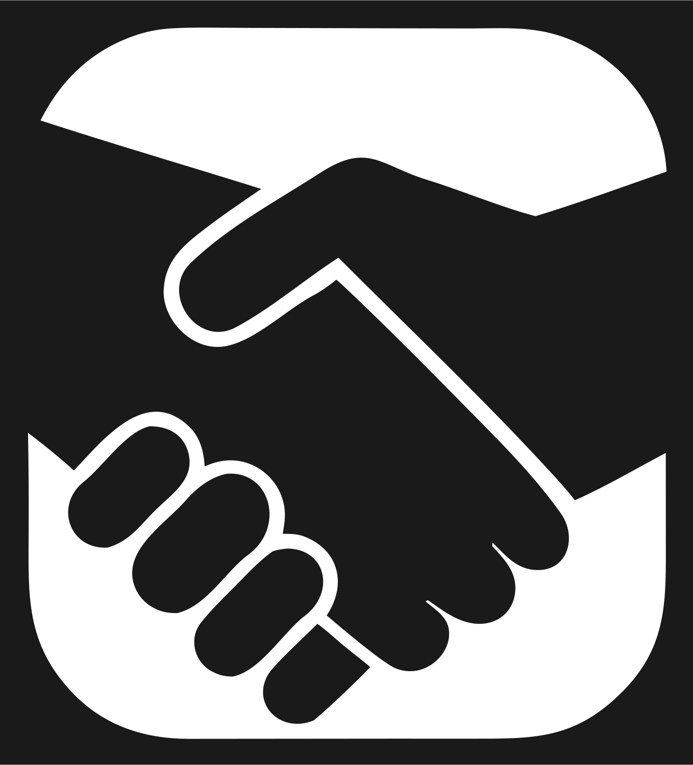 Handshake Rounded Badge Logo #1a1a1a/#ffffff
