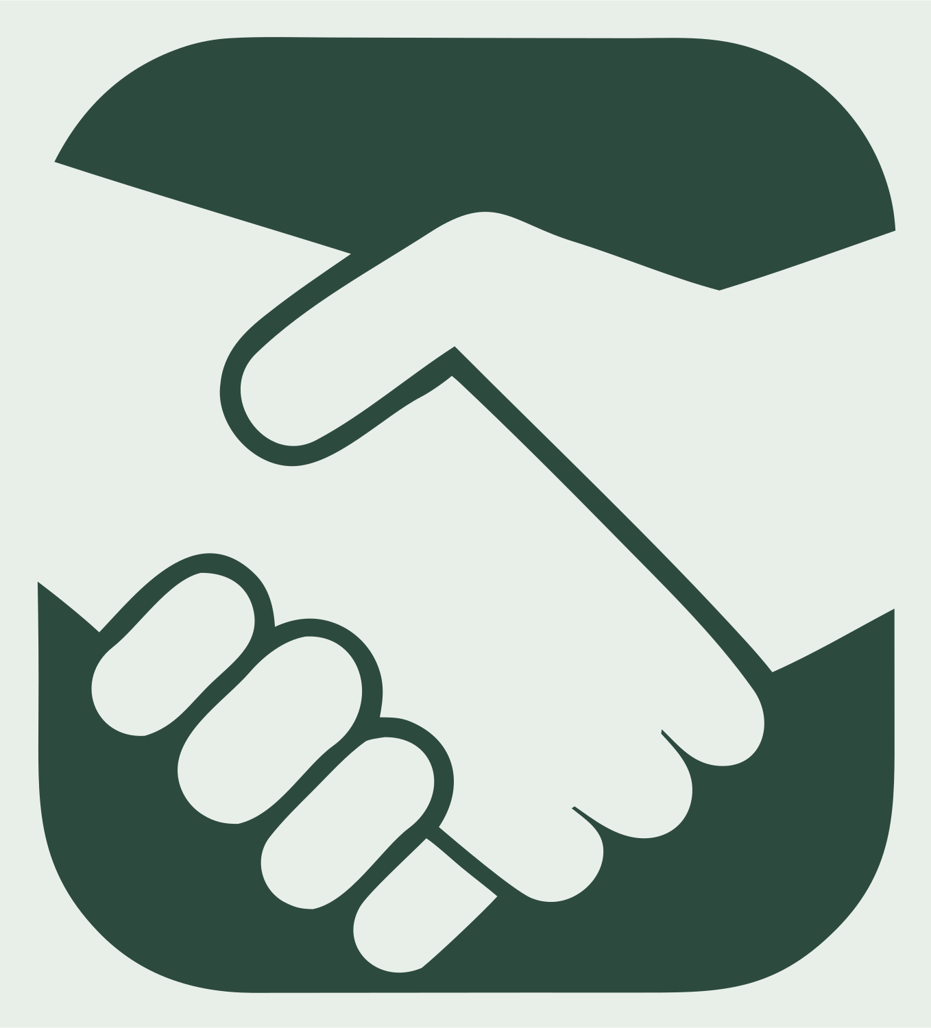 Handshake Rounded Badge Logo #e8efe9/#2d4a3e
